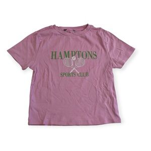 y2k pink hamptons sports club graphic top preppy athletic casual vintage